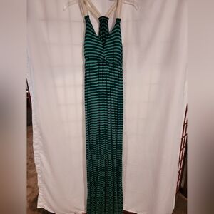 Womens Pink Rose Maxi Dress, Size L